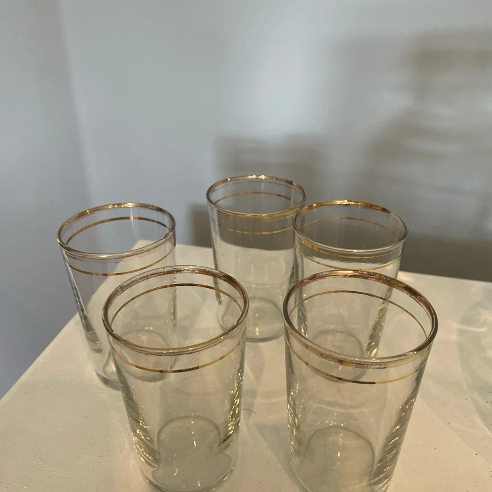 Art deco mid century water carafe with matching glasses
